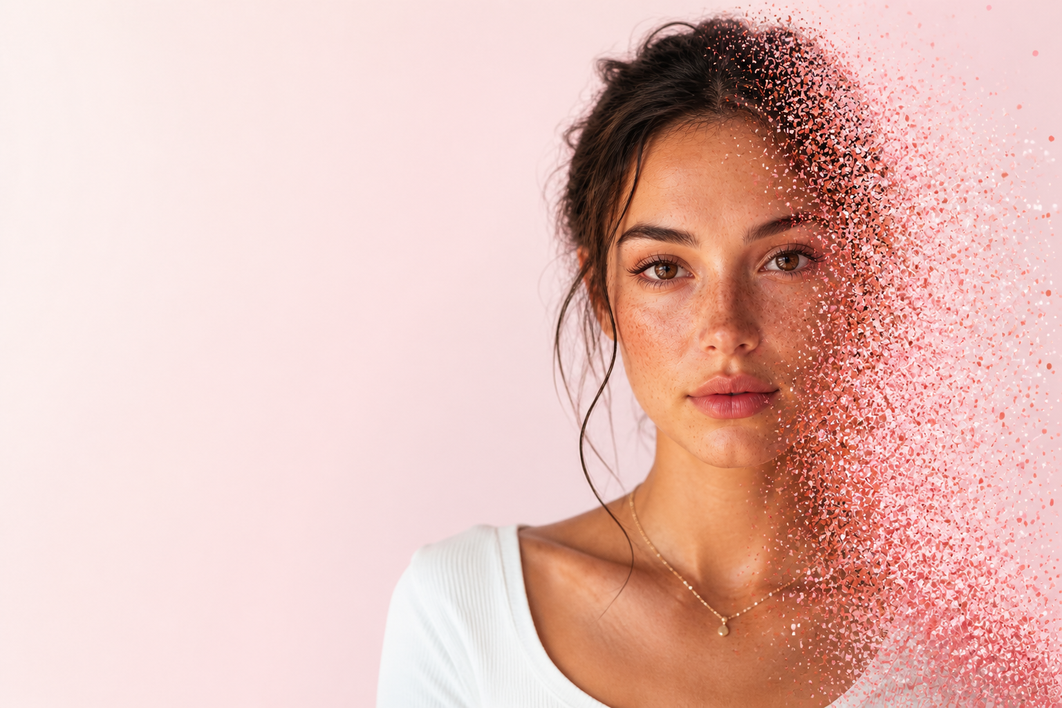 A creator transforming into her digital twin